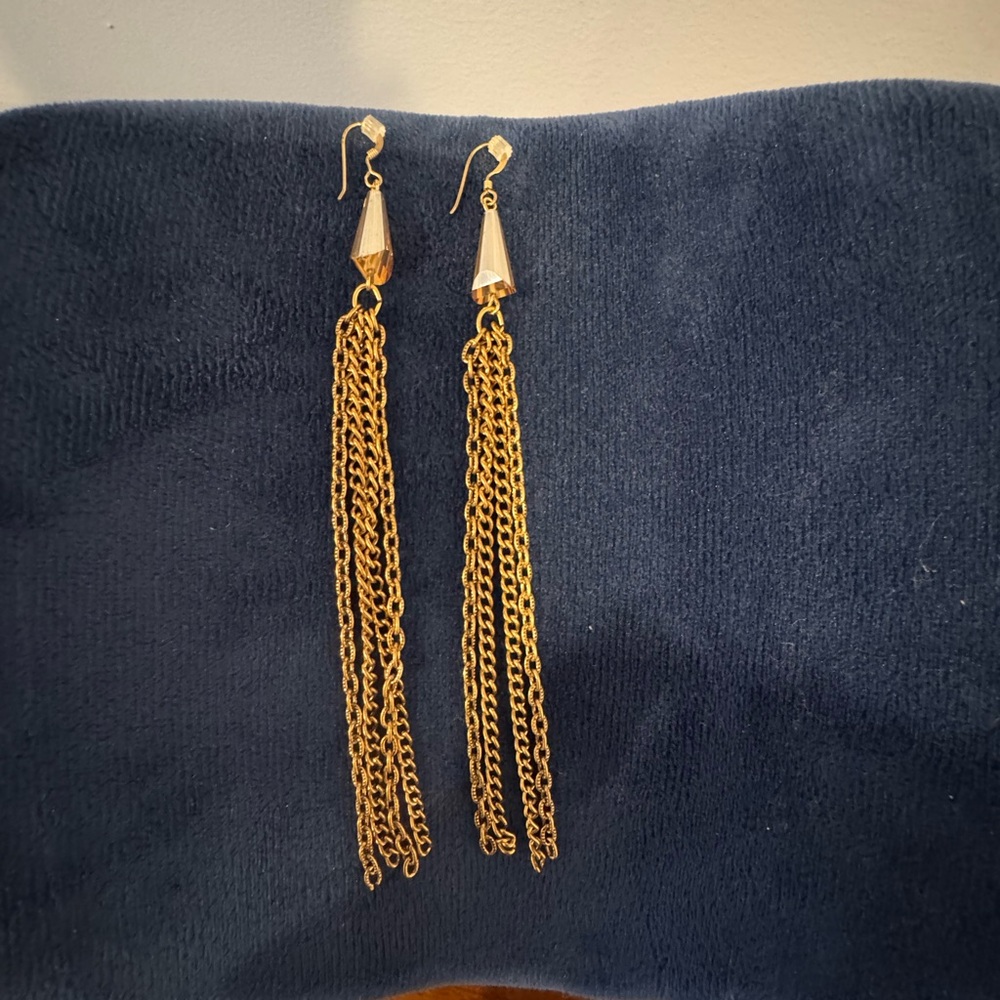 Elegant Rose Gold Tassel Earrings